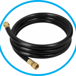 Manguera de 2.6 metros de Largo con Regulador para Gas LP Propano Tipo POL Mexicano y Tuerca Giratoria 3/8